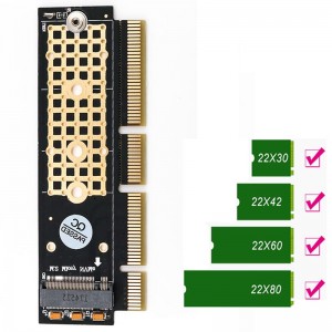 M.2 į PCI-E 3.0 X16 plokštė "Black edition Pro" (NVME, NGFF, SSD)