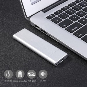 Išorinis dėklas m2 SATA plokštei "Silver Light" (USB 3.1 į NGFF M.2)