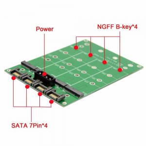 M.2 į SATA plokštė "Green edition" (NGFF B arba B/M key)