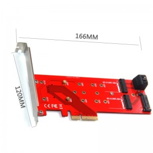 PCI-E M-key, B-key plokštė "Red edition" (iki 39 Gbps)