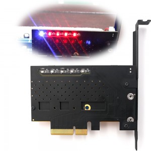 M.2 į PCI-E 3.0 X4 plokštė "Black edition Pro 6" (NVME, NGFF, SSD)