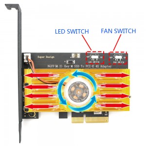 M.2 į PCI-E 3.0 X4 plokštė "Black edition Pro 6" (NVME, NGFF, SSD)