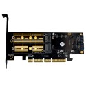 M.2 į PCI-E 3.0 X16 plokštė "Black edition Pro 7" (NVME, NGFF, SSD)