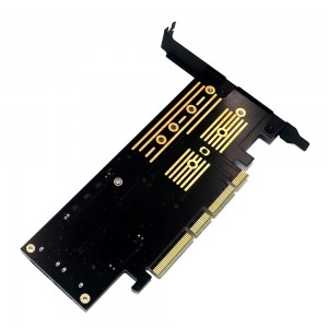 M.2 į PCI-E 3.0 X16 plokštė "Black edition Pro 7" (NVME, NGFF, SSD)