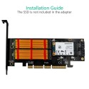 M.2 į PCI-E 3.0 X16 plokštė "Black edition Pro 7" (NVME, NGFF, SSD)
