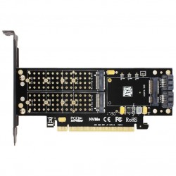 M.2 į PCI-E 3.0 X16 plokštė "Black edition Pro 9" (NVME, NGFF, SSD, AHCI SATA)