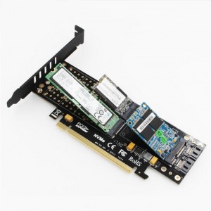 M.2 į PCI-E 3.0 X16 plokštė "Black edition Pro 9" (NVME, NGFF, SSD, AHCI SATA)