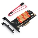 M.2 į PCI-E 3.0 X4 plokštė "Black edition Pro 10" (NVME, NGFF, SSD)