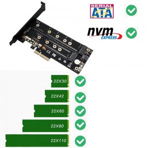 M.2 į PCI-E 3.0 X4 plokštė "Black edition Pro 10" (NVME, NGFF, SSD)