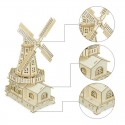 Vaikiškas medinis konstruktorius "3D malūnas"