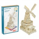 Vaikiškas medinis konstruktorius "3D malūnas"