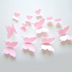 Veidrodiniai lipdukai "Rožiniai drugeliai 3" (12 vnt.)