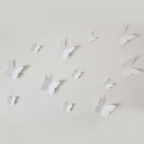 Veidrodiniai lipdukai "Baltieji drugeliai 3" (12 vnt.)