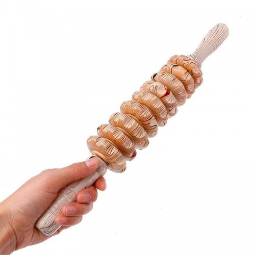 Medinis ritininis kūno masažuoklis "Stiprūs pojūčiai 7"