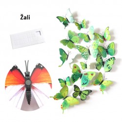 Veidrodiniai lipdukai "Žalieji drugeliai 4" (12 vnt.)