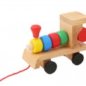Medinis traukinys su kaladėlėmis "Traukinukas Nukas"