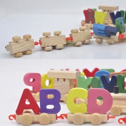 Medinis traukinys su raidelėmis "Traukinukas Nukas 2"