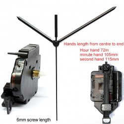 Sieninio laikrodžio mechanizmas "Dvi strėlės" (6mm ašis)