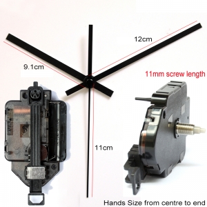 Sieninio laikrodžio mechanizmas "Juodoji klasika" (11mm ašis)