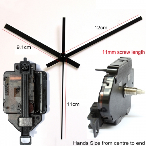 Sieninio laikrodžio mechanizmas "Juodoji klasika" (11mm ašis)