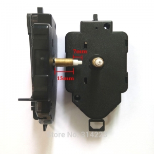 Sieninio laikrodžio mechanizmas "Juodoji klasika su raudona rodykle" (22mm ašis)