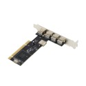 USB 5 lizdų PCI vidinis šakotuvas