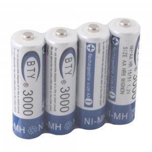 4 įkraunamos BTY 3000mAh AA baterijos