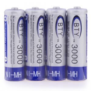 4 įkraunamos BTY 3000mAh AA baterijos