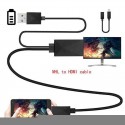MHL Micro USB, HDMI į USB kabelis 5 ir 11-pin