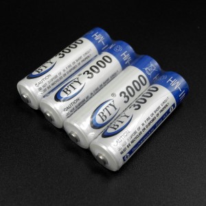 4 įkraunamos BTY 3000mAh AA baterijos