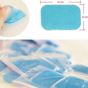 Klijuojami gelio padai treniruokliams "ProTraining 9" (4 x 6 cm, 20 vnt.)