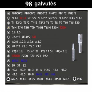 Įrankių rinkinys "Professional Repair Deluxe" (mobiliems telefonams, PC)