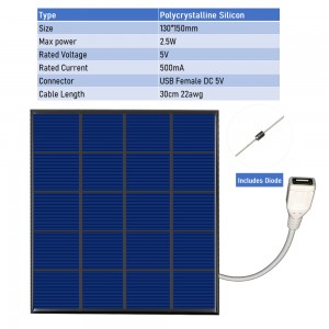 Saulės modulis "Solar Power USB" (5 V 500 mA 2.5 W)