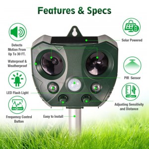 Ultragarsinis gyvūnų ir paukščių baidytuvas "Ultrasonic Power Profesional 8"