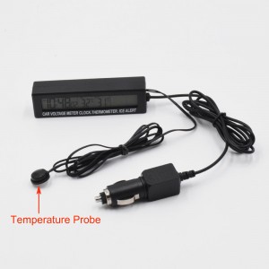 Automobilio LCD laikrodis - termometras "Tikslumas 4"