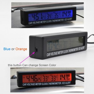 Automobilio LCD laikrodis - termometras "Tikslumas 4"