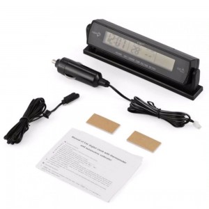 Automobilio LCD laikrodis - termometras "Tikslumas 5"