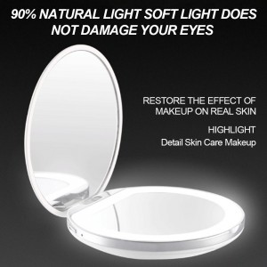 LED nešiojamasis veidrodis makiažui "Pro Makeup Deluxe 2"