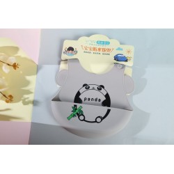 Vaikiška silikoninė maitinimo prijuostė "Pandžiukas valgo"