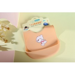 Vaikiška silikoninė maitinimo prijuostė "Meškiukas valgo"