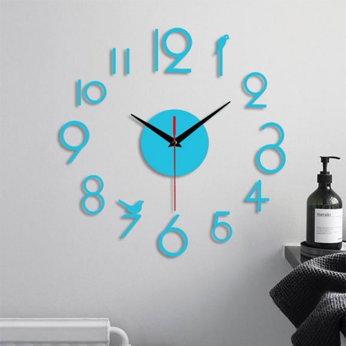 Sieninis laikrodis "Paukščiai ant skaičių 2" (40 x 40 cm)