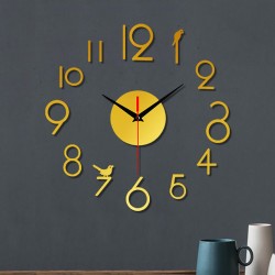 Sieninis laikrodis "Paukščiai ant skaičių 3" (40 x 40 cm)