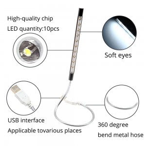 USB LED lankstus šviestuvas "10 LED Luminor"