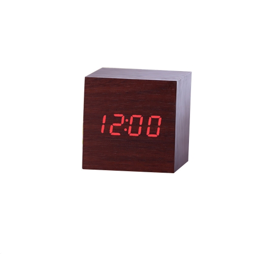 Laikrodis žadintuvas "Medžio kubas" (6 cm)