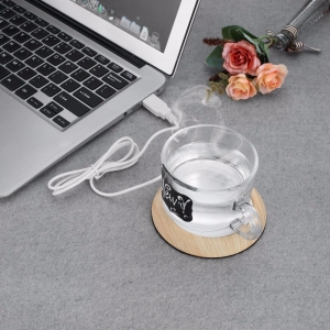 Puodelio šildytuvas "Medinė elegancija" (USB)