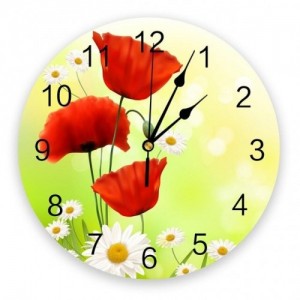 Sieninis laikrodis "Puikieji žiedai" (25 cm)