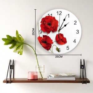 Sieninis laikrodis "Puikiosios aguonos" (25 cm)