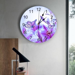 Sieninis laikrodis "Drugelis ir lelija" (25 cm)