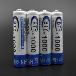 4 įkraunamos BTY 1000mAh AAA baterijos