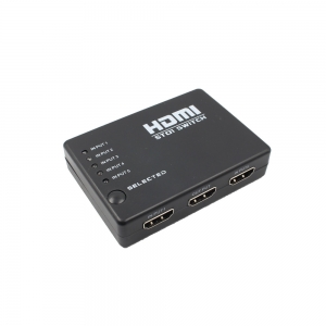 5 HDMI į vieną HDMI paskirstytojas (1080P, distacinis valdymas)
